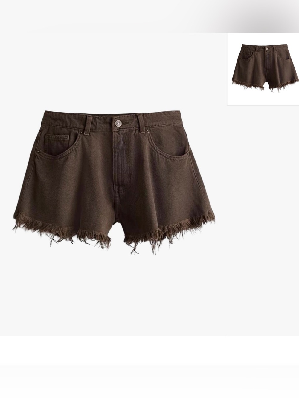 H&M Frayed Women's Shorts - Chocolate Brown